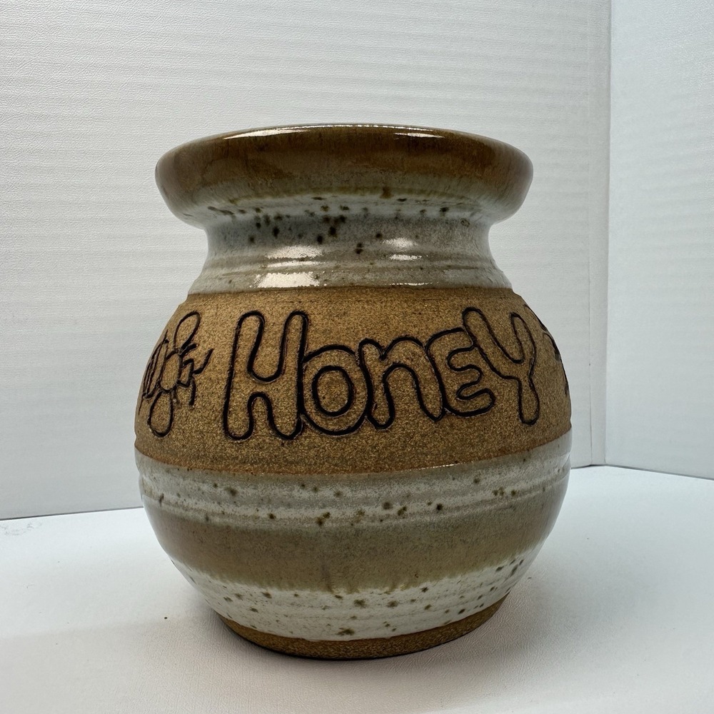 Greg Olson California Art Pottery Signed Stoneware‎ Handmade Honey Pot